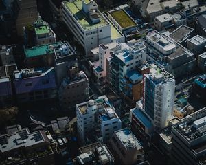 Preview wallpaper city, aerial view, buildings, height, overview