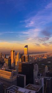 Preview wallpaper city, aerial view, buildings, twilight, new york