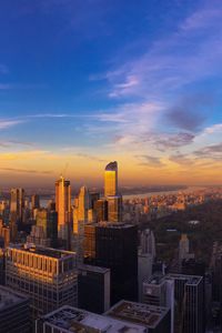 Preview wallpaper city, aerial view, buildings, twilight, new york