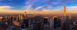 Preview wallpaper city, aerial view, buildings, twilight, new york