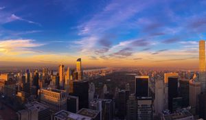 Preview wallpaper city, aerial view, buildings, twilight, new york