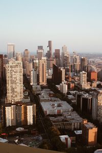 Preview wallpaper city, aerial view, cityscape, buildings, road