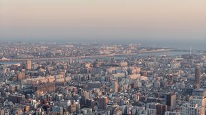 Preview wallpaper city, aerial view, cityscape, buildings, height