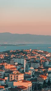 Preview wallpaper city, aerial view, coast, buildings, istanbul, turkey