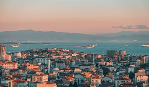 Preview wallpaper city, aerial view, coast, buildings, istanbul, turkey