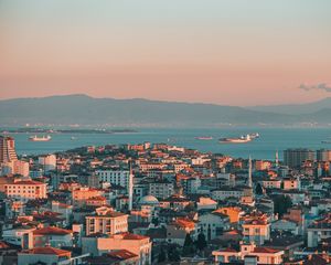 Preview wallpaper city, aerial view, coast, buildings, istanbul, turkey