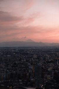 Preview wallpaper city, aerial view, dusk, buildings, cityscape