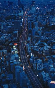 Preview wallpaper city, aerial view, evening, architecture, overview, tokyo, japan