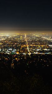 Preview wallpaper city, aerial view, lights, dark