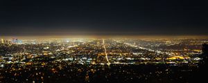Preview wallpaper city, aerial view, lights, dark