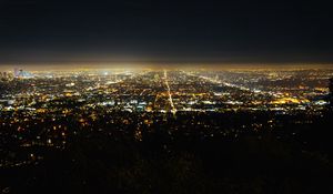 Preview wallpaper city, aerial view, lights, dark