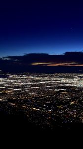 Preview wallpaper city, aerial view, lights, night, dark