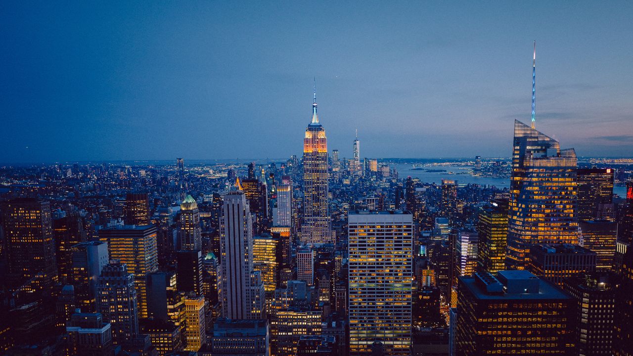 Wallpaper city, aerial view, metropolis, buildings, architecture, urban, new york