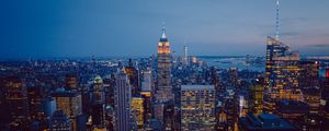 Preview wallpaper city, aerial view, metropolis, buildings, architecture, urban, new york