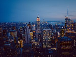 Preview wallpaper city, aerial view, metropolis, buildings, architecture, urban, new york