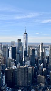 Preview wallpaper city, aerial view, metropolis, buildings, cityscape, new york