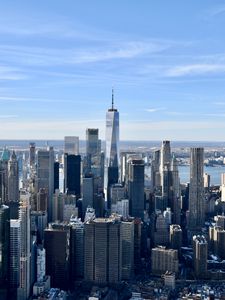 Preview wallpaper city, aerial view, metropolis, buildings, cityscape, new york