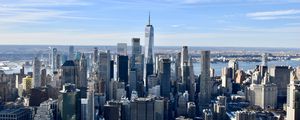 Preview wallpaper city, aerial view, metropolis, buildings, cityscape, new york