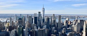 Preview wallpaper city, aerial view, metropolis, buildings, cityscape, new york