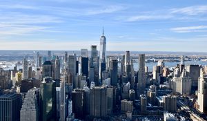 Preview wallpaper city, aerial view, metropolis, buildings, cityscape, new york