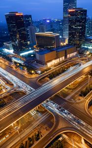 Preview wallpaper city, aerial view, roads, buildings, metropolis