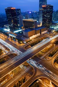 Preview wallpaper city, aerial view, roads, buildings, metropolis