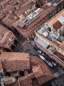 Preview wallpaper city, aerial view, street, roofs