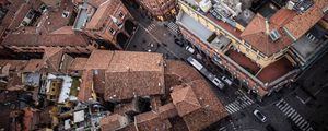 Preview wallpaper city, aerial view, street, roofs