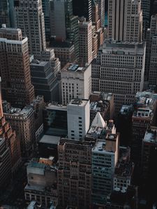 Preview wallpaper city, aerial view, street, roofs, architecture