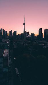 Preview wallpaper city, aerial view, twilight, architecture, dark