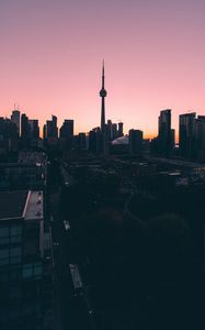 Preview wallpaper city, aerial view, twilight, architecture, dark