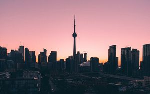 Preview wallpaper city, aerial view, twilight, architecture, dark