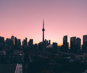 Preview wallpaper city, aerial view, twilight, architecture, dark