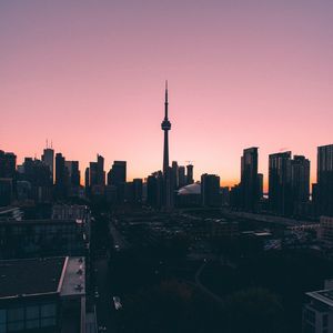 Preview wallpaper city, aerial view, twilight, architecture, dark