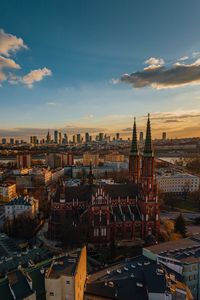 Preview wallpaper city, aerial view, twilight, buildings, architecture