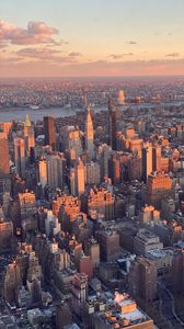 Preview wallpaper city, aerial view, twilight, cityscape, new york