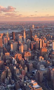 Preview wallpaper city, aerial view, twilight, cityscape, new york