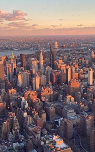 Preview wallpaper city, aerial view, twilight, cityscape, new york