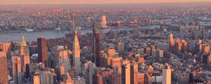 Preview wallpaper city, aerial view, twilight, cityscape, new york