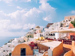 Preview wallpaper city, architecture, buildings, oia, greece