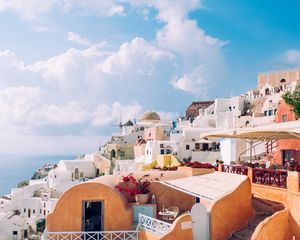 Preview wallpaper city, architecture, buildings, oia, greece