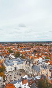 Preview wallpaper city, architecture, buildings, roofs, bruges, belgium