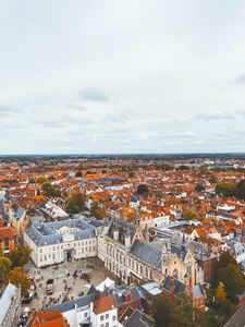 Preview wallpaper city, architecture, buildings, roofs, bruges, belgium