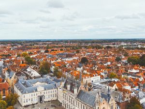 Preview wallpaper city, architecture, buildings, roofs, bruges, belgium