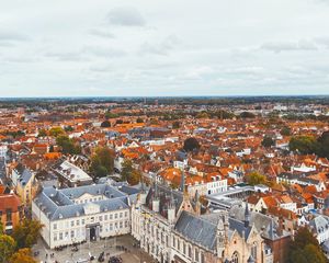 Preview wallpaper city, architecture, buildings, roofs, bruges, belgium