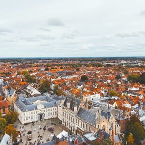 Preview wallpaper city, architecture, buildings, roofs, bruges, belgium