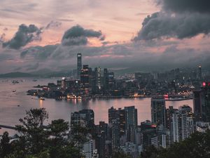 Preview wallpaper city, architecture, buildings, skyscrapers, hong kong