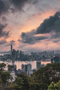 Preview wallpaper city, architecture, buildings, skyscrapers, sea, hong kong