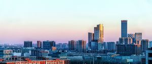 Preview wallpaper city, architecture, buildings, skyscrapers, evening