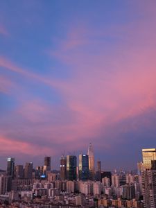 Preview wallpaper city, architecture, buildings, sunset, evening